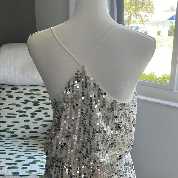 Zara Silver Sequin Mini Dress - Picture 3 of 16